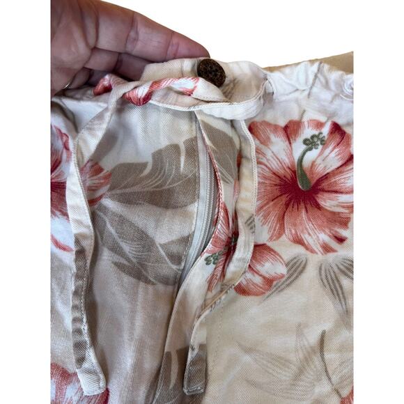 Caribbean Joe Women's Wide Leg Capri Pants Drawstring Floral Size Medium - Picture 5 of 8
